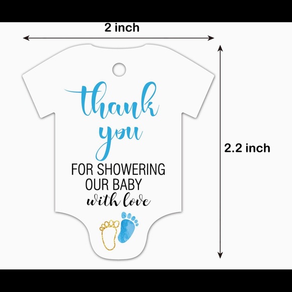 Thank you for showering our baby with gifts tags Baby Boy - Picture 2 of 6